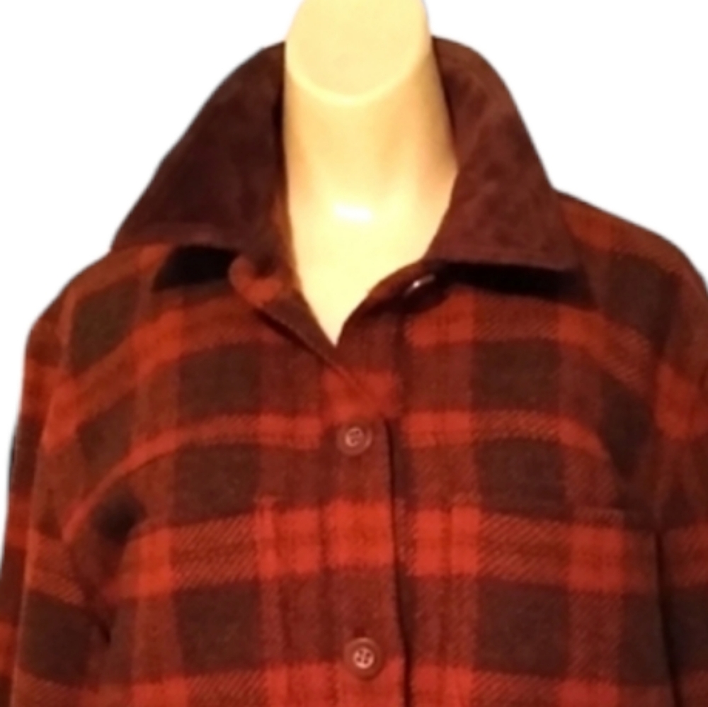 Vintage Plaid Wool Button Down Jacket - image 2